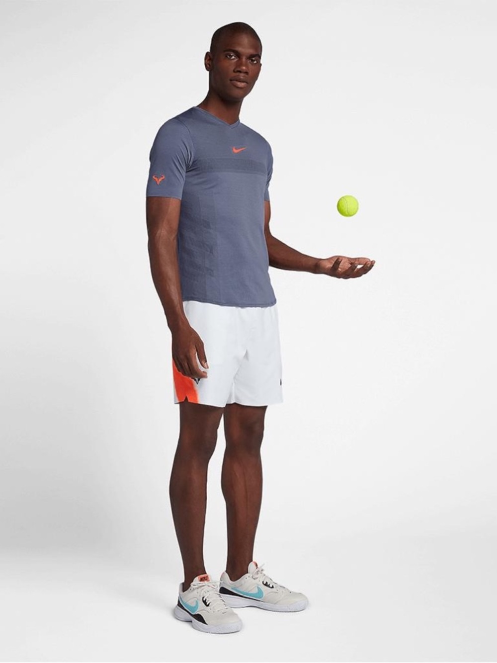 NikeCourt AeroReact Rafael Nadal "Rafa" Tennis Top Gunsmoke/Orange - Picture 2 of 12